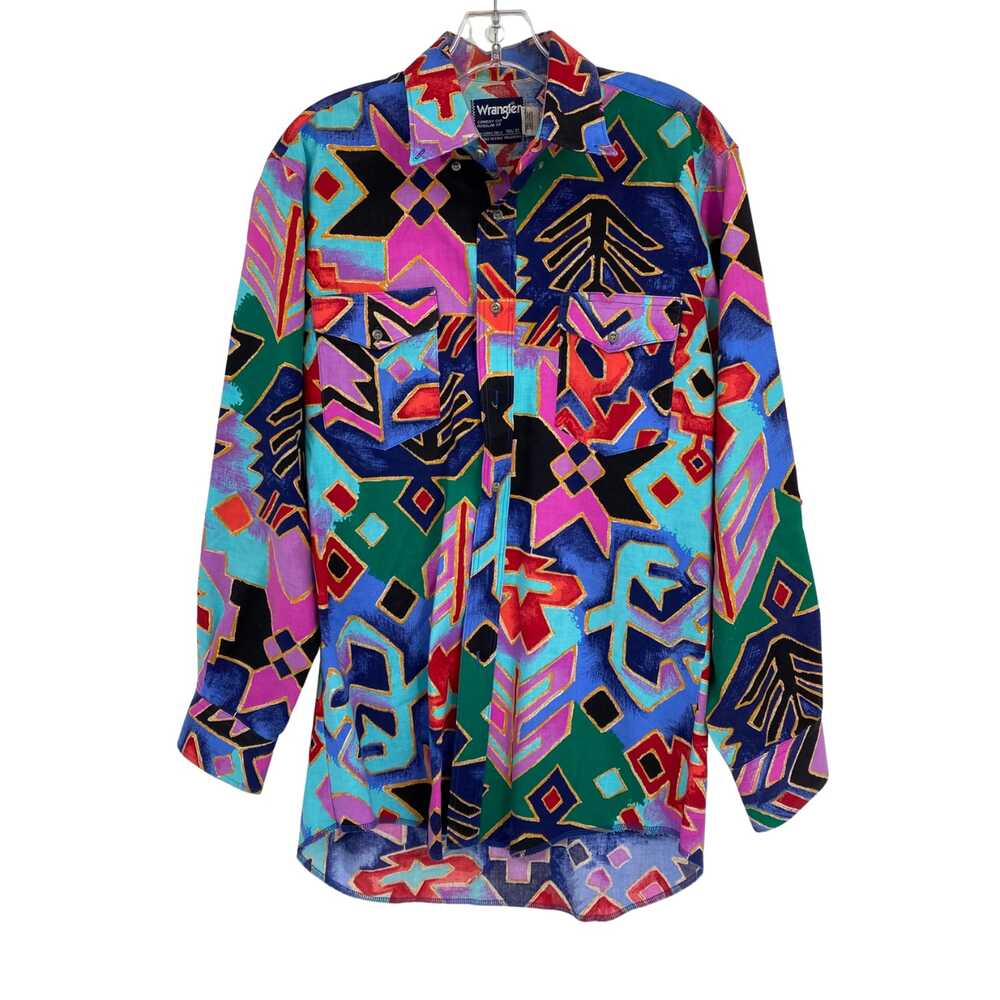 Wrangler Blue Long Sleeve Casual Button-Up Shirt | Classic Style